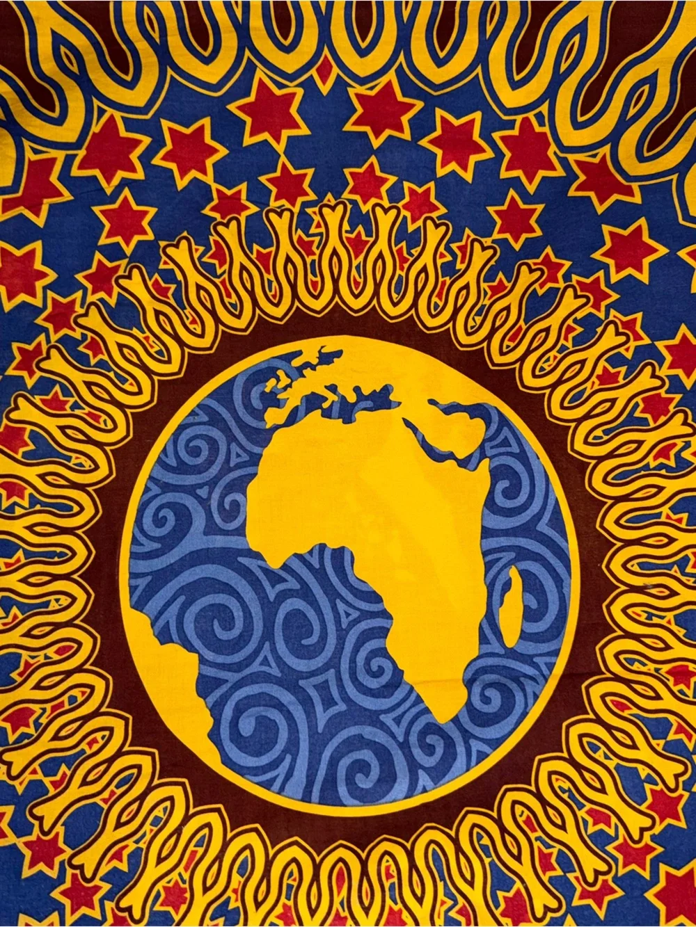 Sunburst Wall Tapestry in Yellow and Blue
